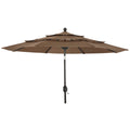 Outdoor Expressions 9 Ft. 3-Tier Tilt/Crank Brown Patio Umbrella