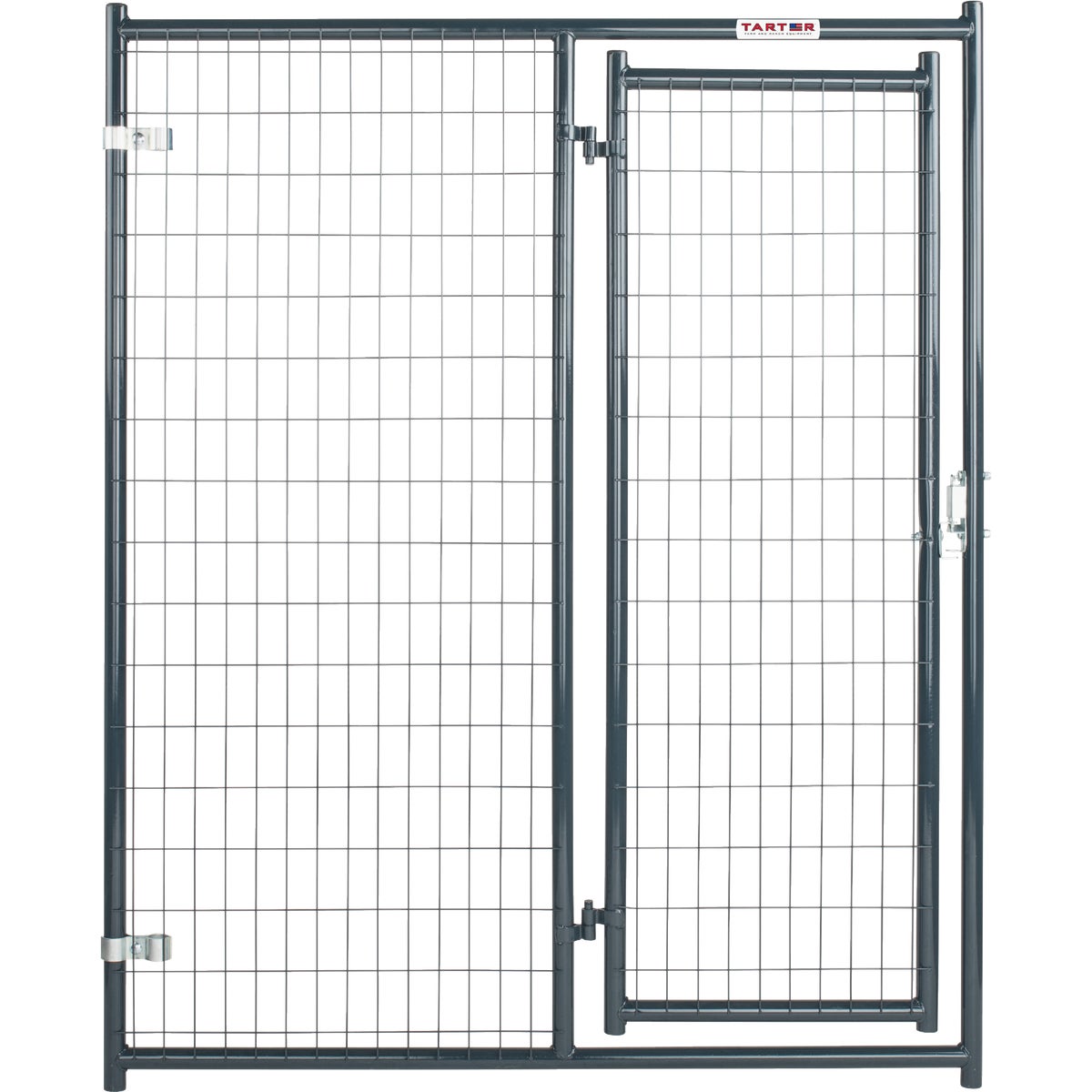 Tarter 5 Ft. W. x 6 Ft. H. Black Steel & Mesh Wire Outdoor Dog Kennel Gate