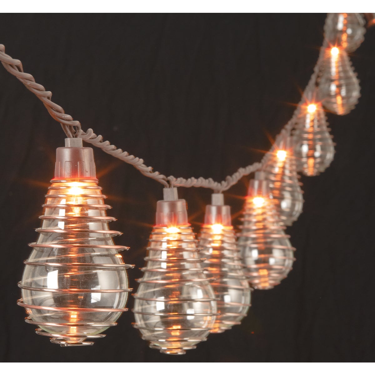 Gerson 10 Ft. 10-Light Clear Bulb Wire Spiral String Lights