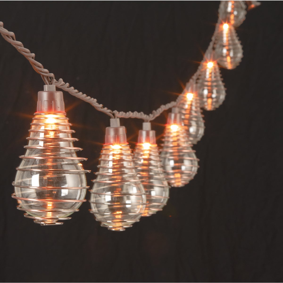 Gerson 10 Ft. 10-Light Clear Bulb Wire Spiral String Lights