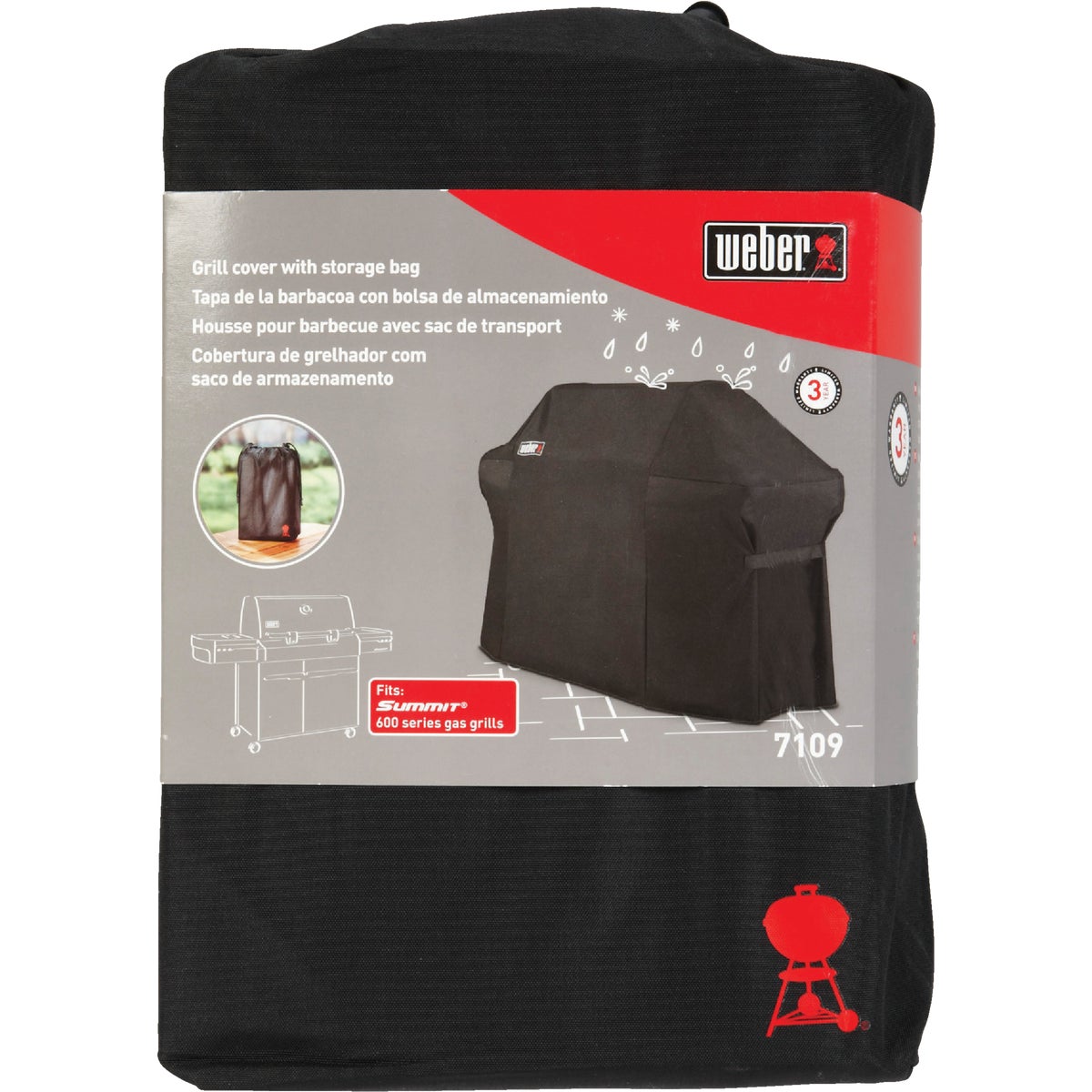 Weber Summit 600S Premium 75 In. Black Polyester Grill Cover