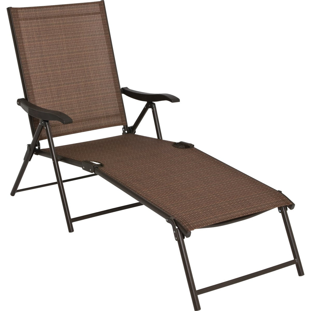 Outdoor Expressions Orleans Brown Folding Chaise Lounge