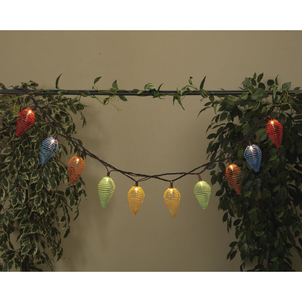 Everlasting Glow 8.5 Ft. 10-Light Multi-Color Teardrop Wire String Lights