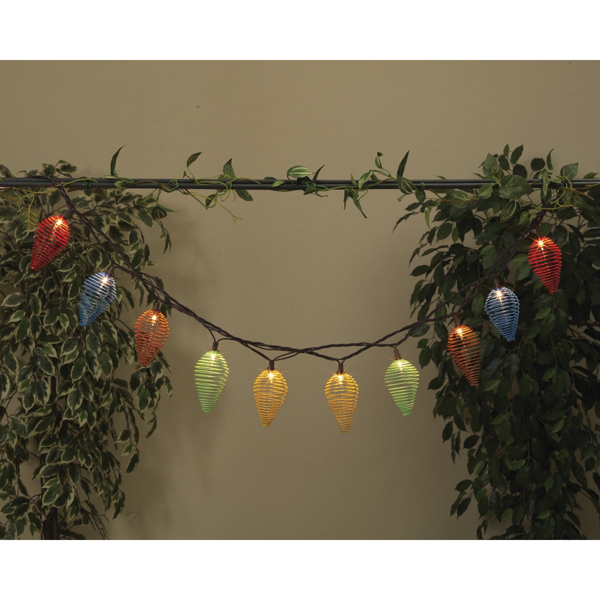 Everlasting Glow 8.5 Ft. 10-Light Multi-Color Teardrop Wire String Lights