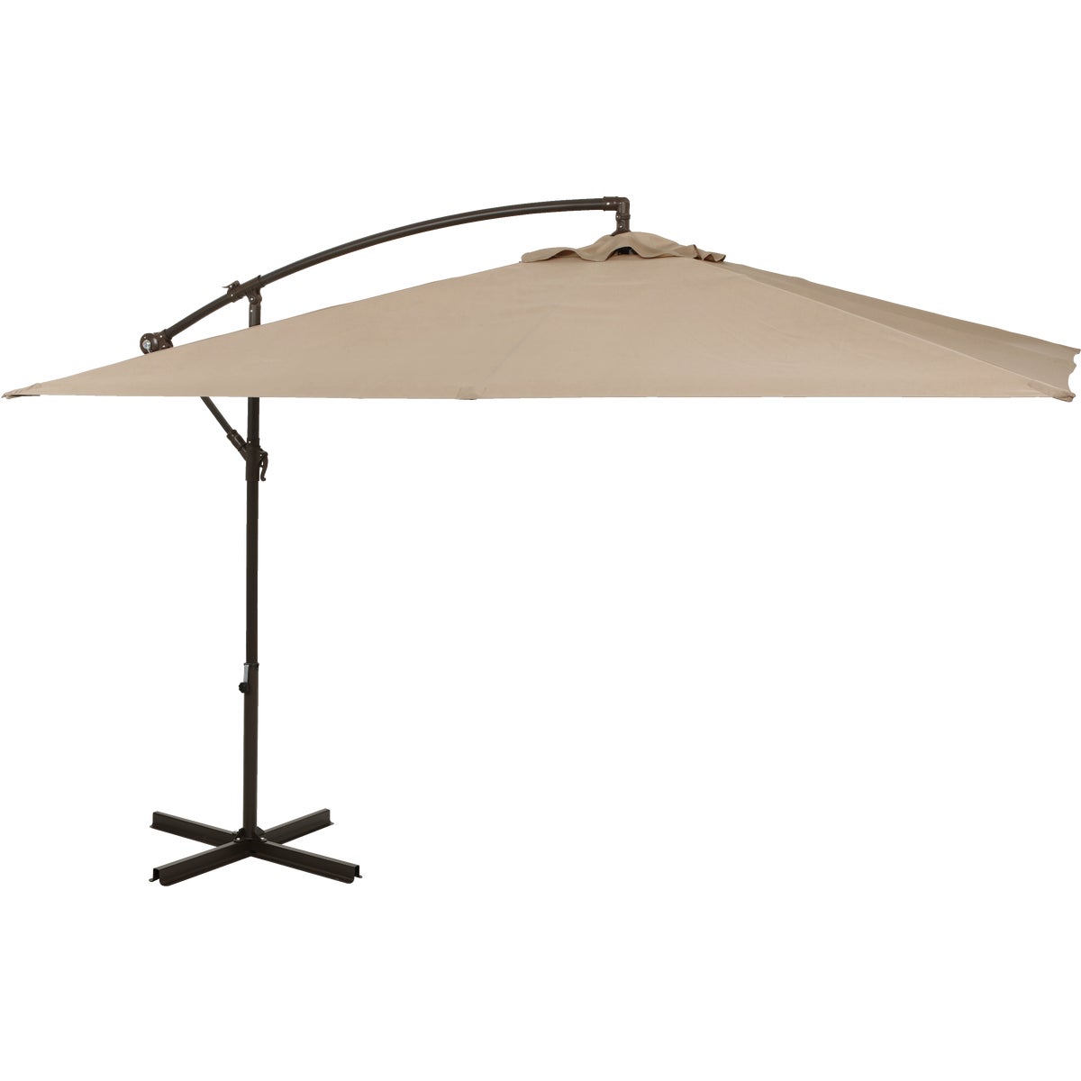 Outdoor Expressions 10 Ft. Square Steel Offset Tan Patio Umbrella