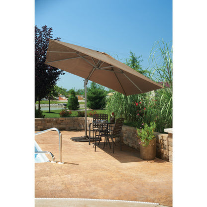 Outdoor Expressions 10 Ft. Square Aluminum Offset Brown Patio Umbrella