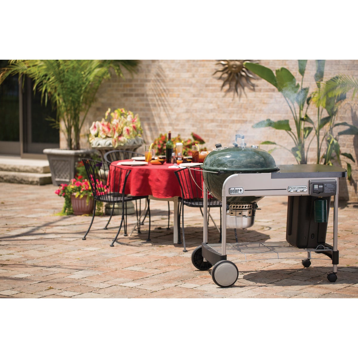 Weber Performer Deluxe 22 In. Green Charcoal Grill