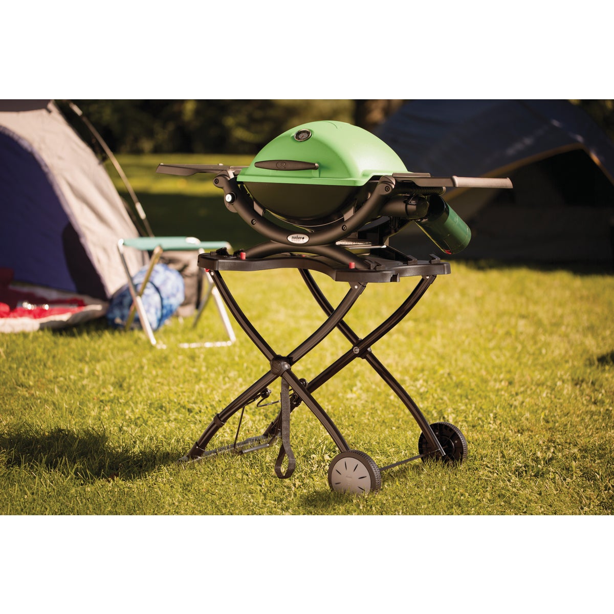 Weber Q 1200 1-Burner Green 8,500-BTU LP Gas Grill