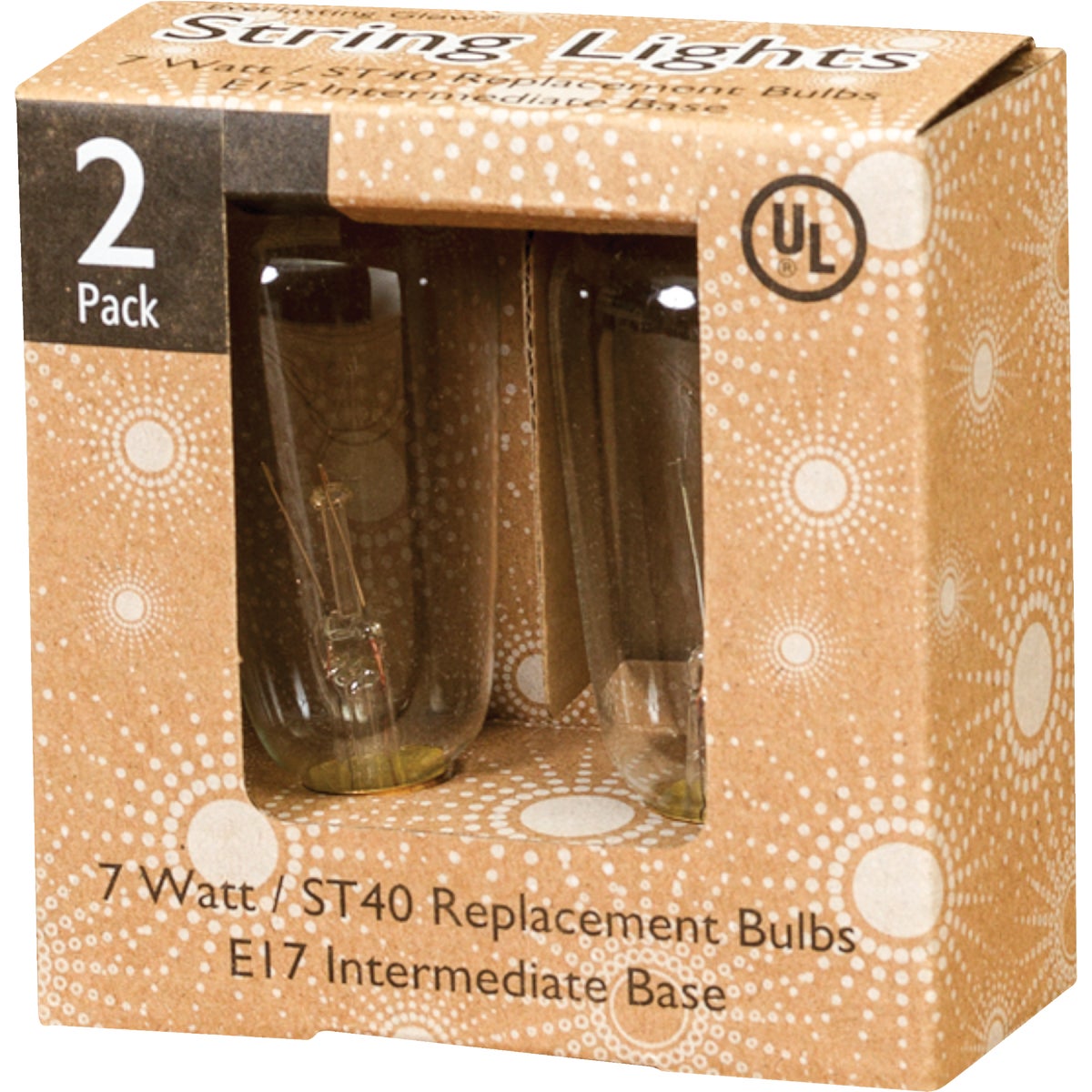 Gerson 7W Clear Intermediate Base ST40 Incandescent Replacement Patio Set Light Bulb (2-Pack)