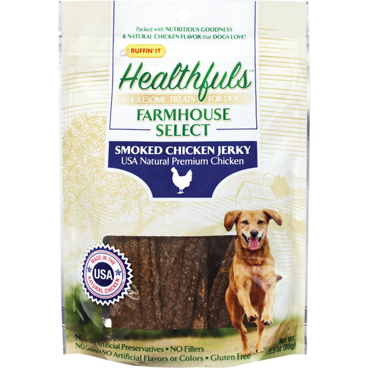 Ruffin' it Healthfuls Farmhouse Select Medium & Large Dog Chicken Flavor Jerky Dog Treat, 3.5 Oz.