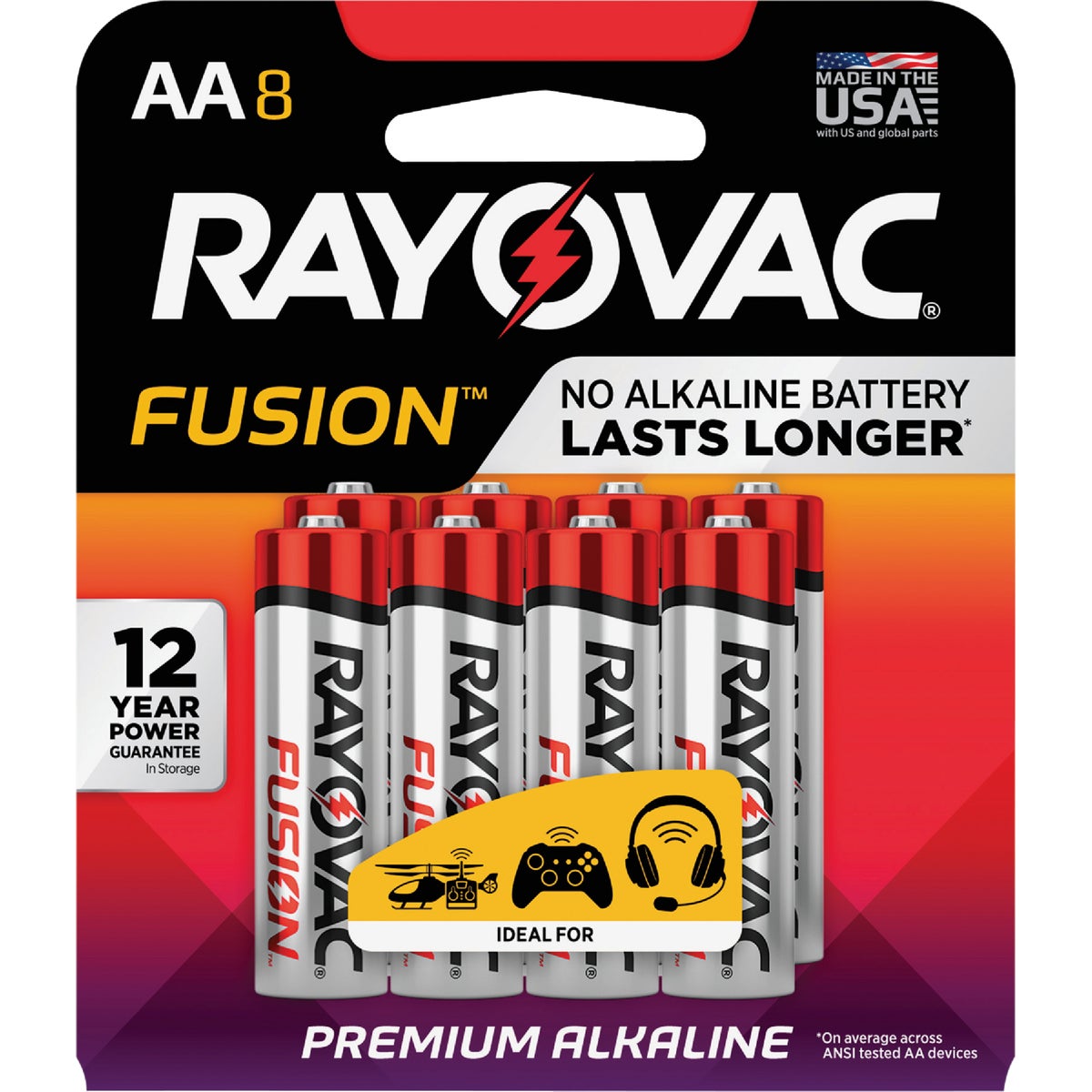 Rayovac Fusion AA Alkaline Battery (8-Pack)