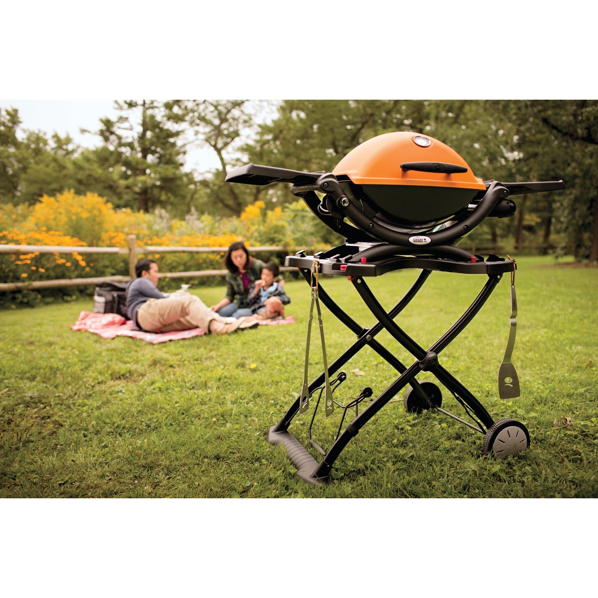 Weber Q 1200 1-Burner Orange 8,500-BTU LP Gas Grill