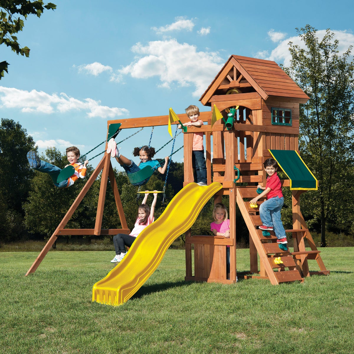 Swing N Slide Jamboree Fort Wood Complete Swing Set Kit