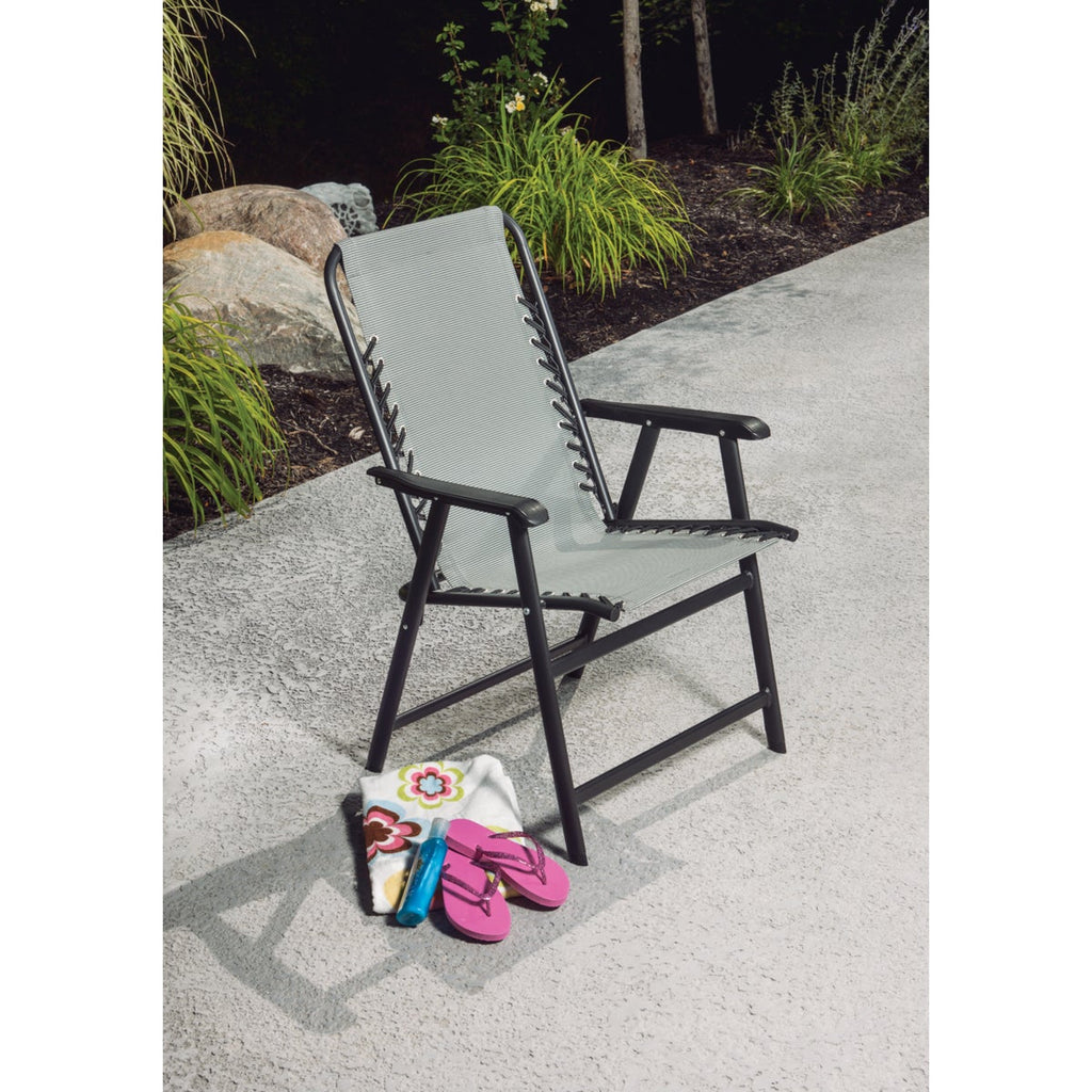 Outdoor Expressions Seville Gray Sling Folding Chair