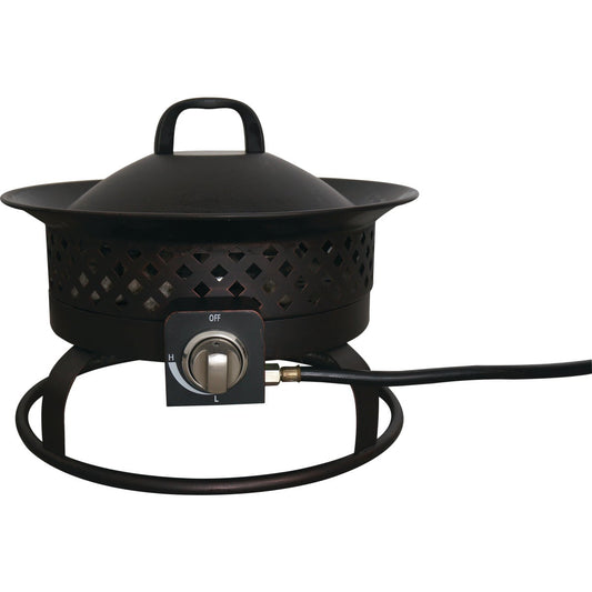 Bond Aurora 18 In. Bronze Round Steel Gas Fire Pit