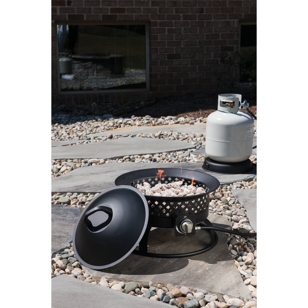 Bond Aurora 18 In. Bronze Round Steel Gas Fire Pit