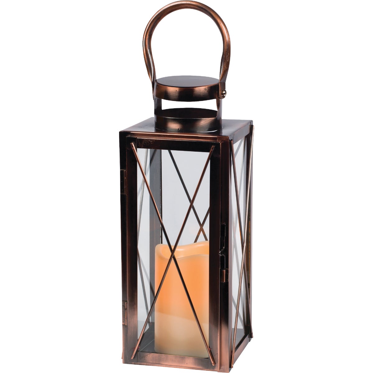 Gerson 4.75 In. W. x 12 In. Copper Metal LED Lantern