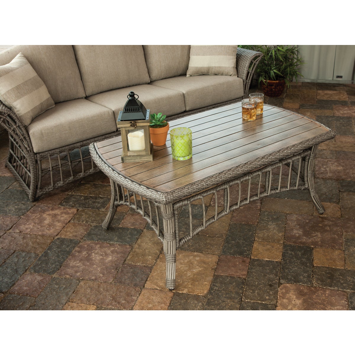 La Havana 28 In. W. x 46 In. L. Wicker Coffee Table