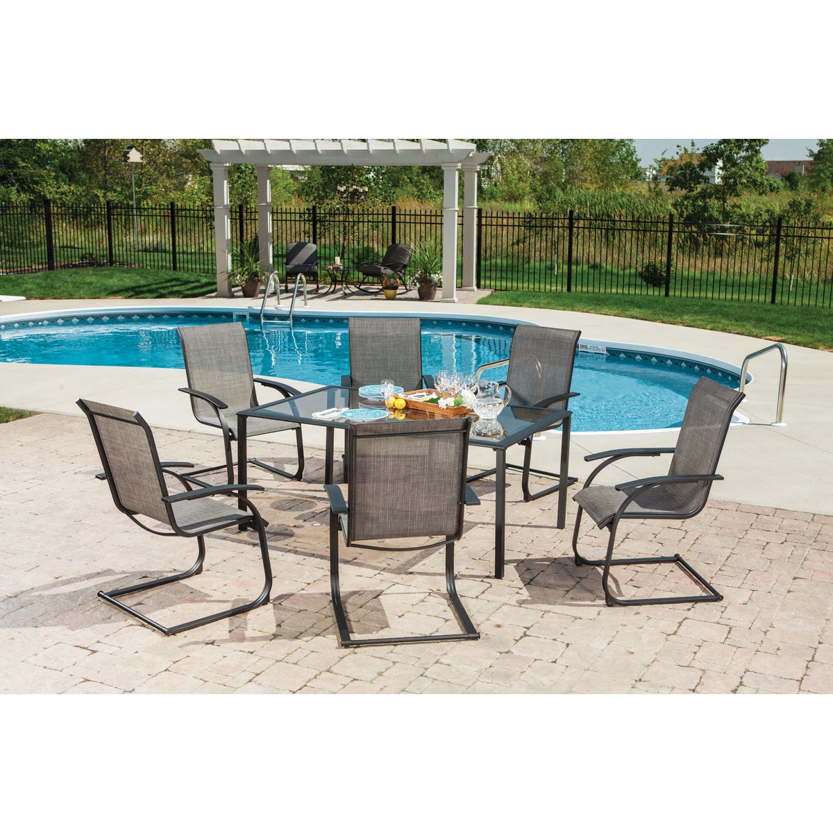 Outdoor Expressions Water Edge 7-Piece Spring Chair Dining Set