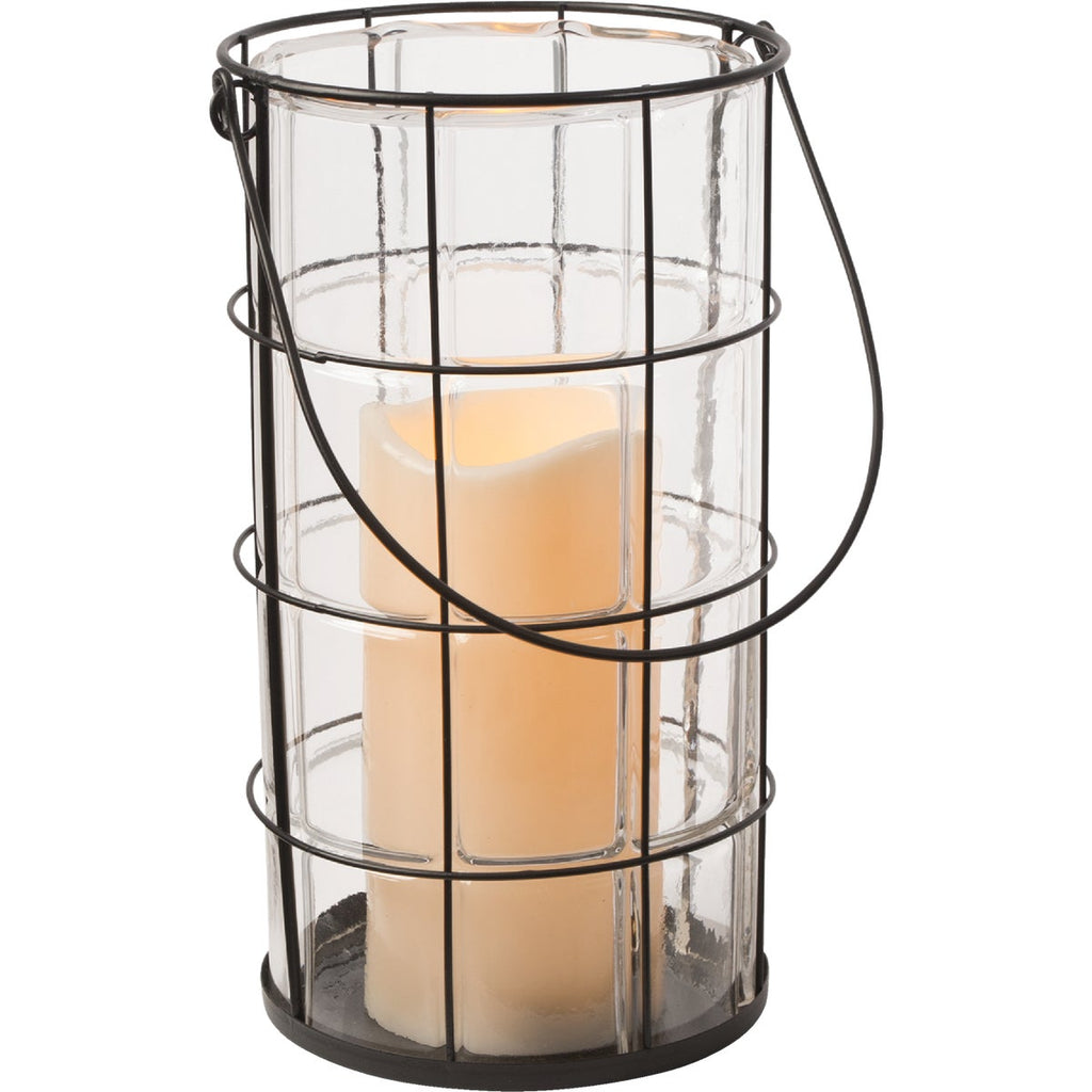 Gerson Everlasting Glow 7 In. H. x 5 In. Dia. Black Metal LED Lantern Patio Light