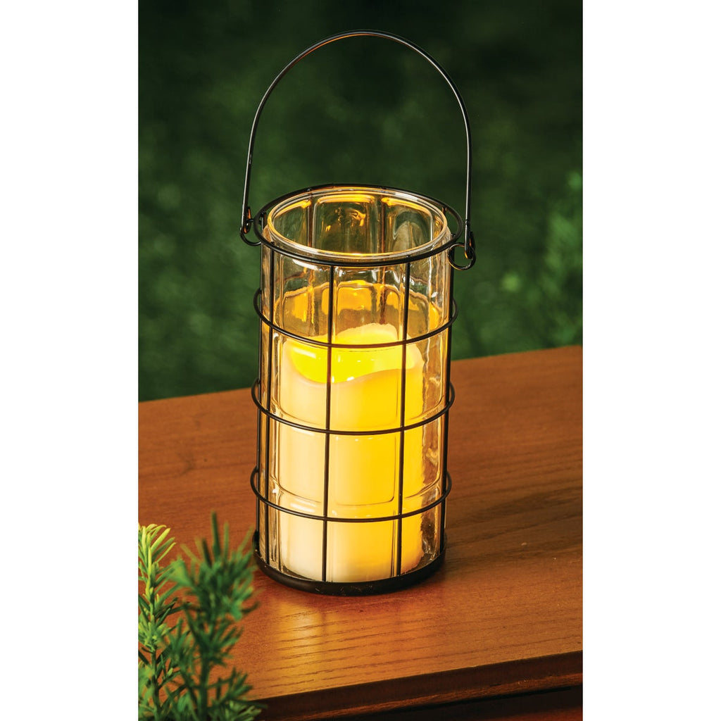 Gerson Everlasting Glow 7 In. H. x 5 In. Dia. Black Metal LED Lantern Patio Light