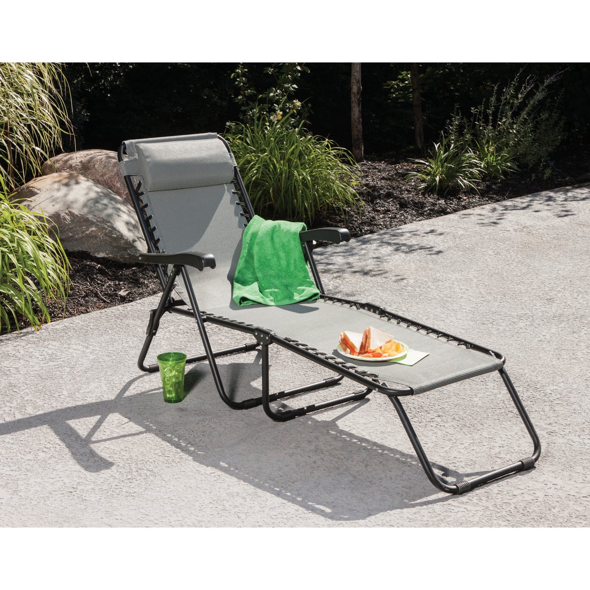 Outdoor Expressions Seville Gray Chaise Lounge