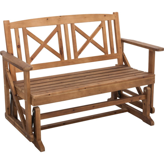 Jack Post Tan Wood Decorative Glider Bench