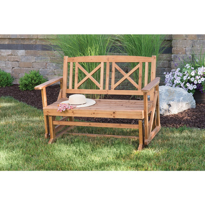 Jack Post Tan Wood Decorative Glider Bench