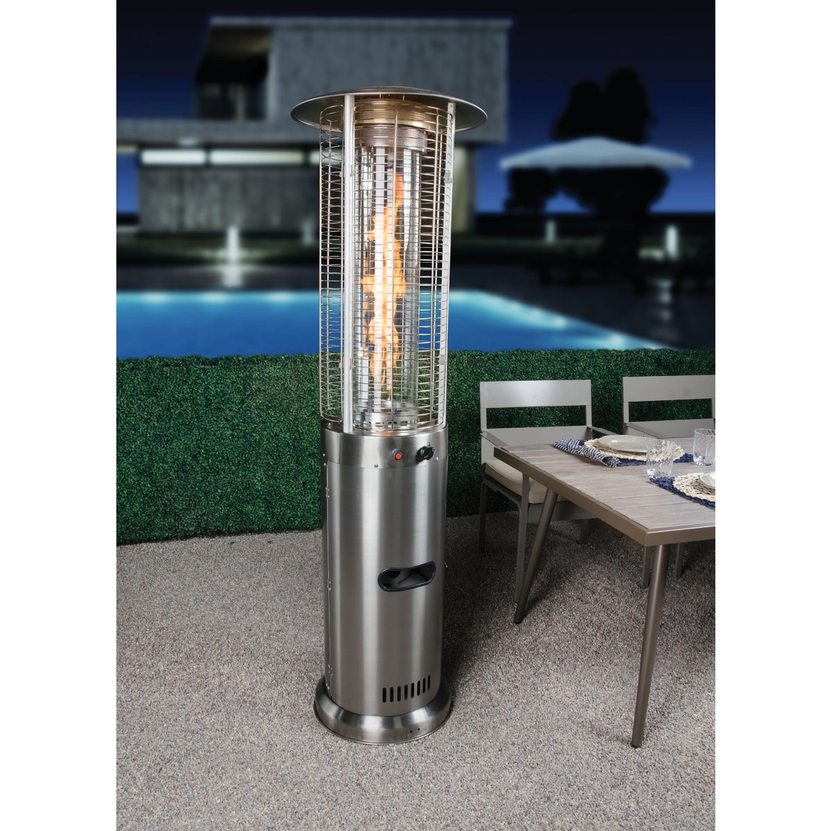 Bond 46,000-BTU Stainless Steel or Bronze Powder Coat Rapid Induction Gas Patio Heater