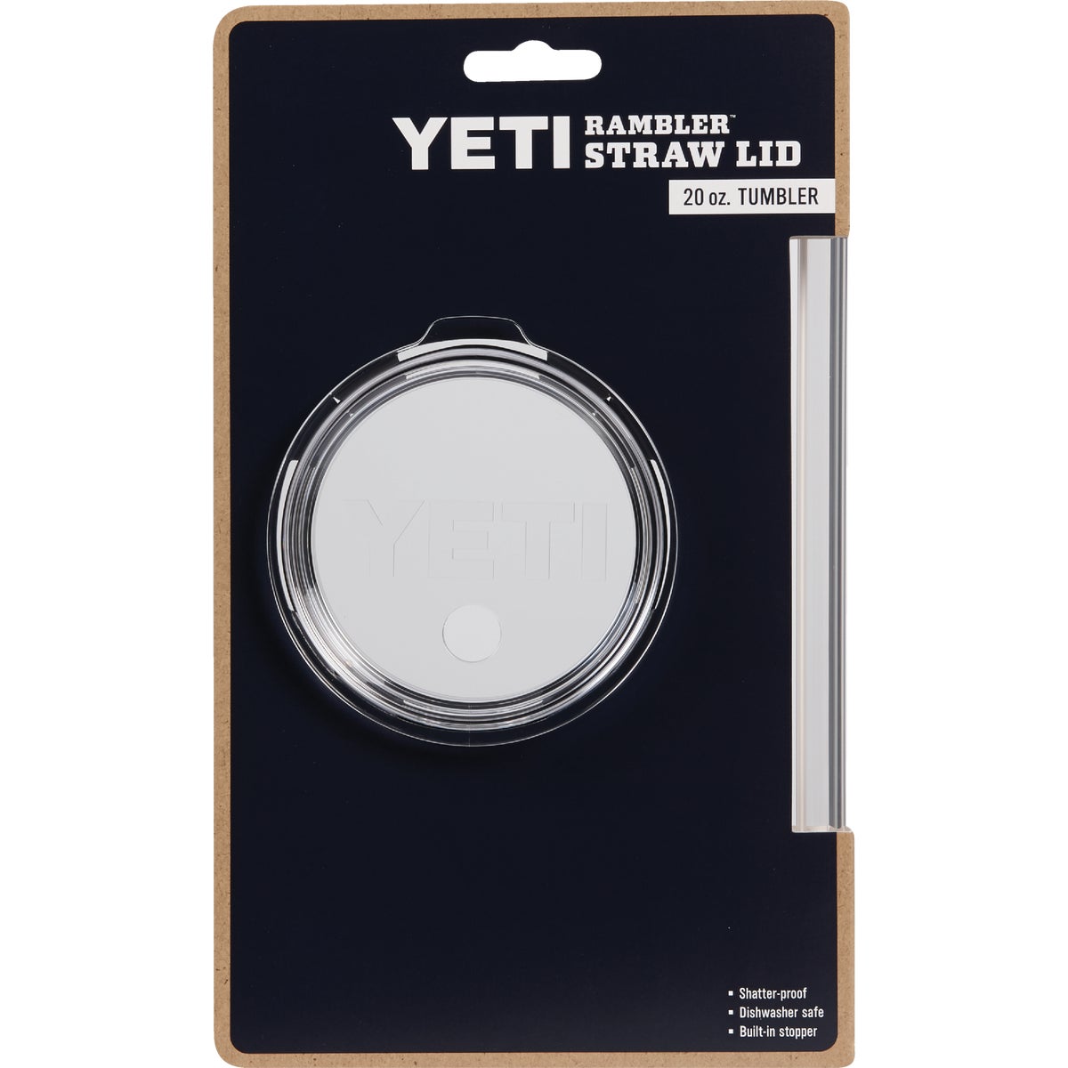 Yeti Rambler Straw 20 Oz. Clear Plastic Tumbler Lid