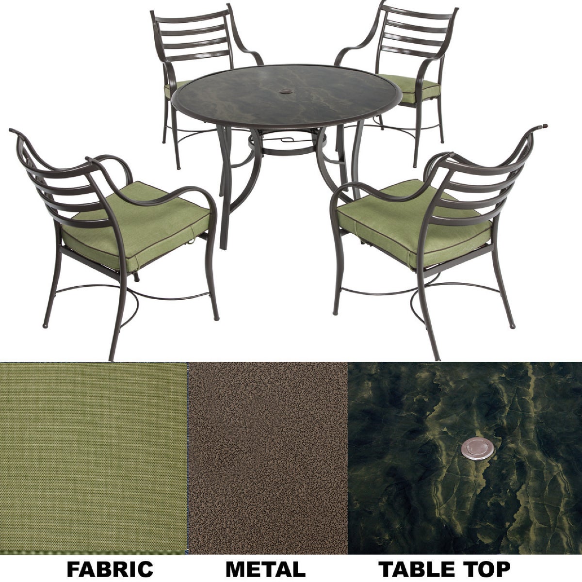 Outdoor Expressions South Beach 5-Piece Dining Set with Cushions