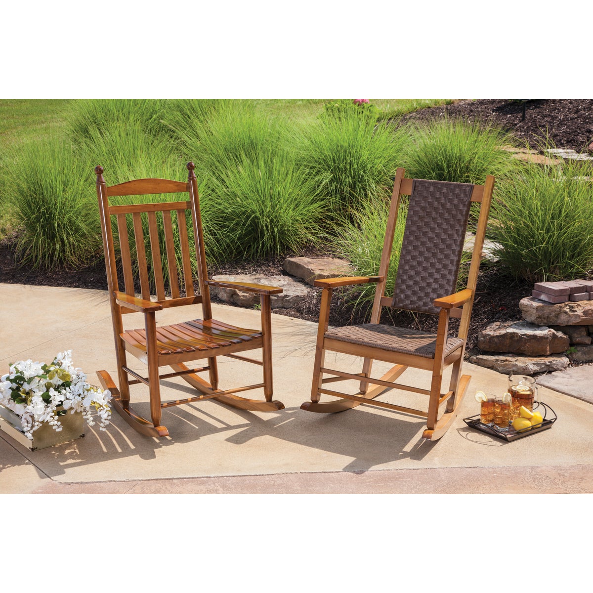 Jack Post Knollwood Natural Wood Woven Rocking Chair