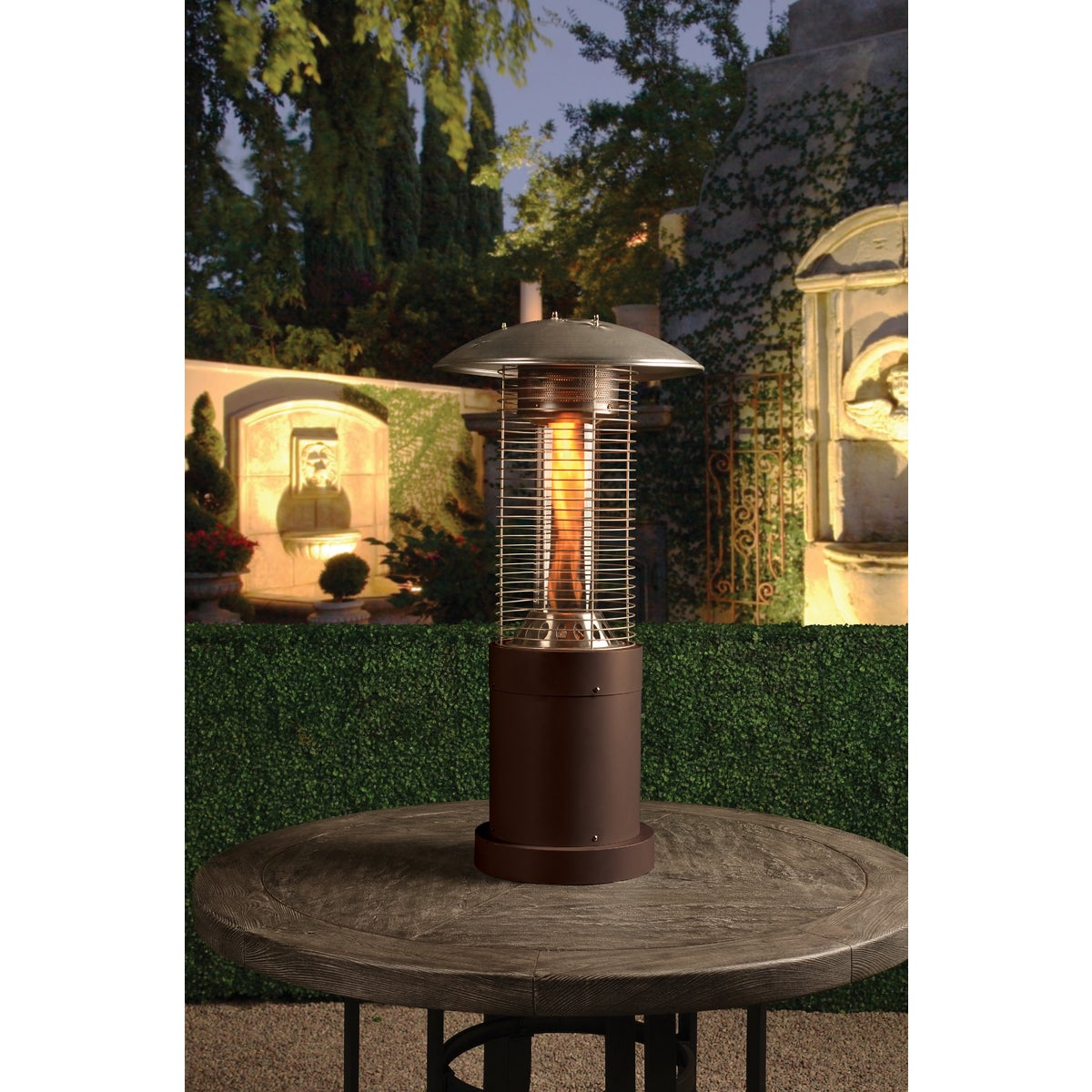 Bond 10,000-BTU Bronze Steel Rapid Induction Tabletop Gas Patio Heater