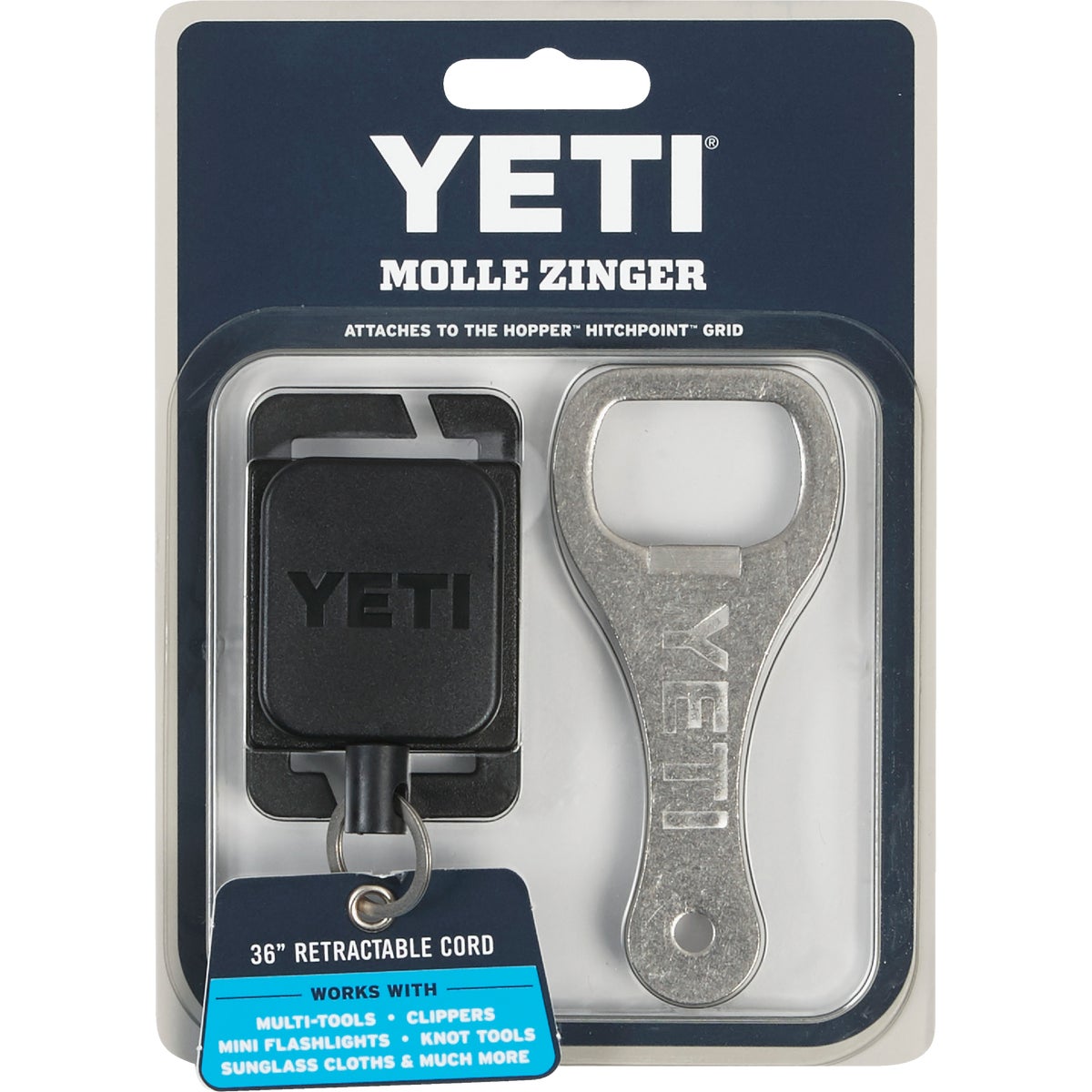 Yeti Molle Zinger 36 In. Nylon Black Retractable Lanyard Key Ring