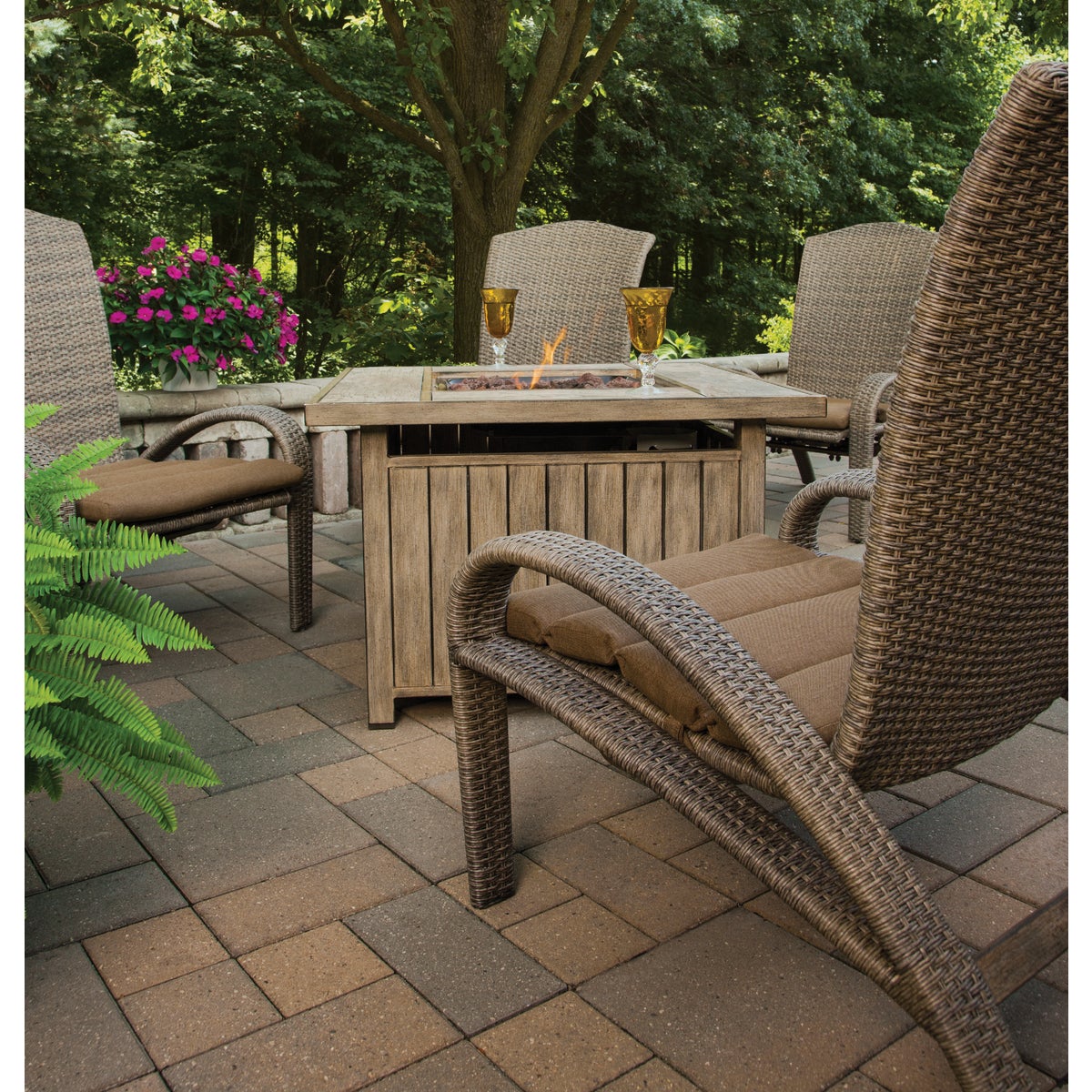 Aspen Brown Woven Wicker Chair with Cushion