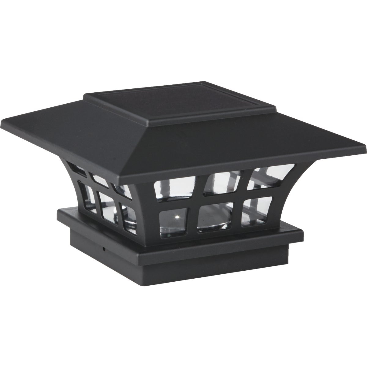 Outdoor Expressions 6 In. x 6 In. Black Solar Post Cap Set (2-Pack)