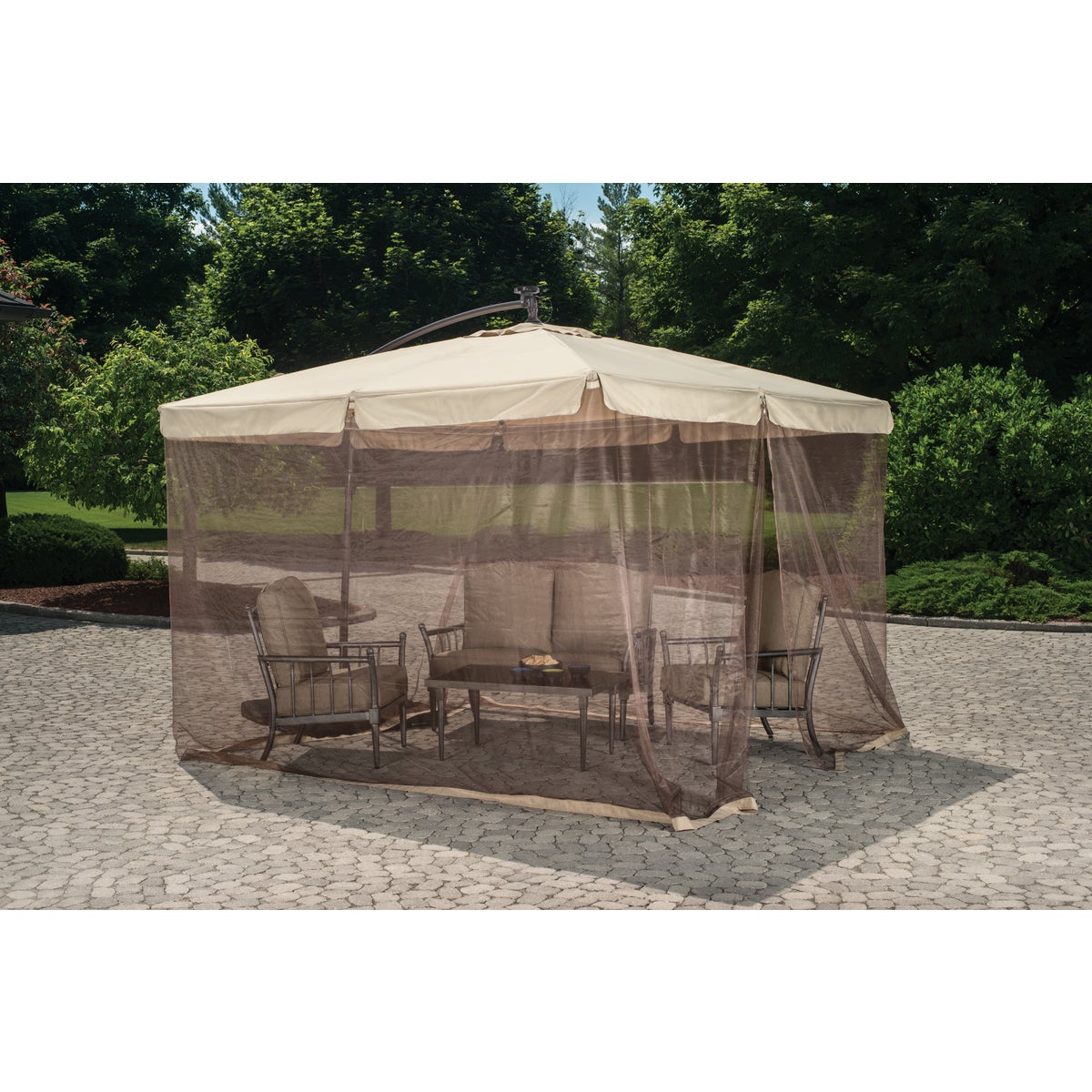 Outdoor Expressions 10 Ft. Gazebo Offset Tan Patio Umbrella