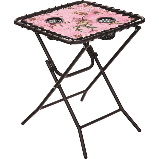 Outdoor Expressions Real Tree Pink 18 In. Square Steel Folding Side Table