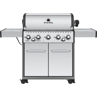 Broil King Baron S590 5-Burner Stainless Steel 50,000-BTU LP Gas Grill with 10,000-BTU Side -Burner