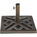 Outdoor Expressions 17 In. Square Bronze Polyresin Umbrella Base