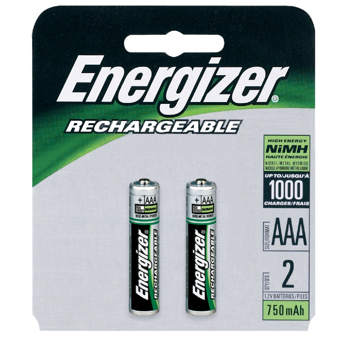 Energizer AAA 800 mAh Rechargeable Battery (2-Pack)