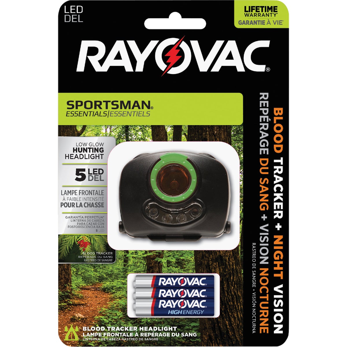 Rayovac Sportsman Essentials Night Vision 70 Lm. LED 3AAA Headlamp