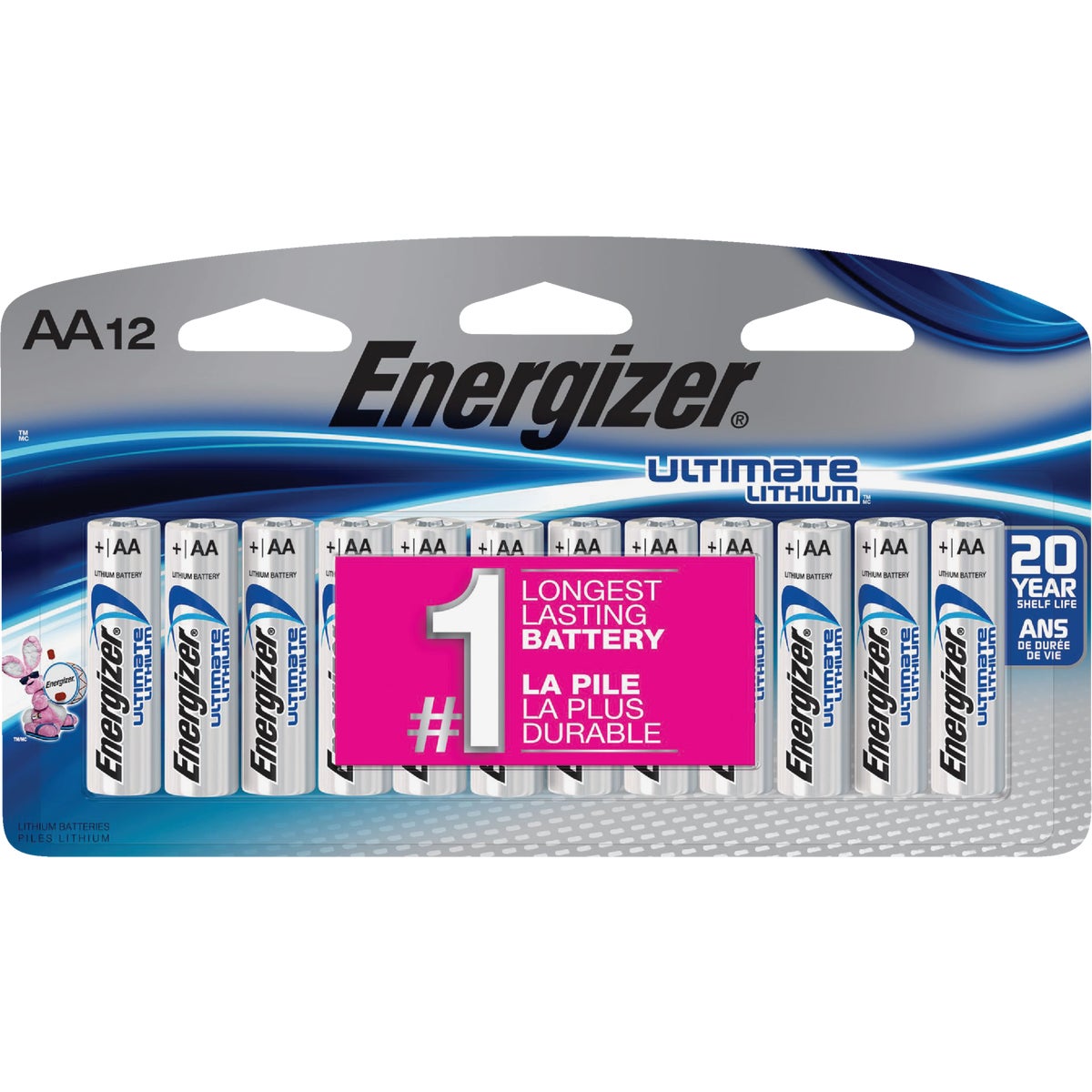 Energizer Ultimate AA Lithium Battery (12-Pack)