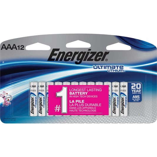 Energizer Ultimate AAA Lithium Battery (12-Pack)