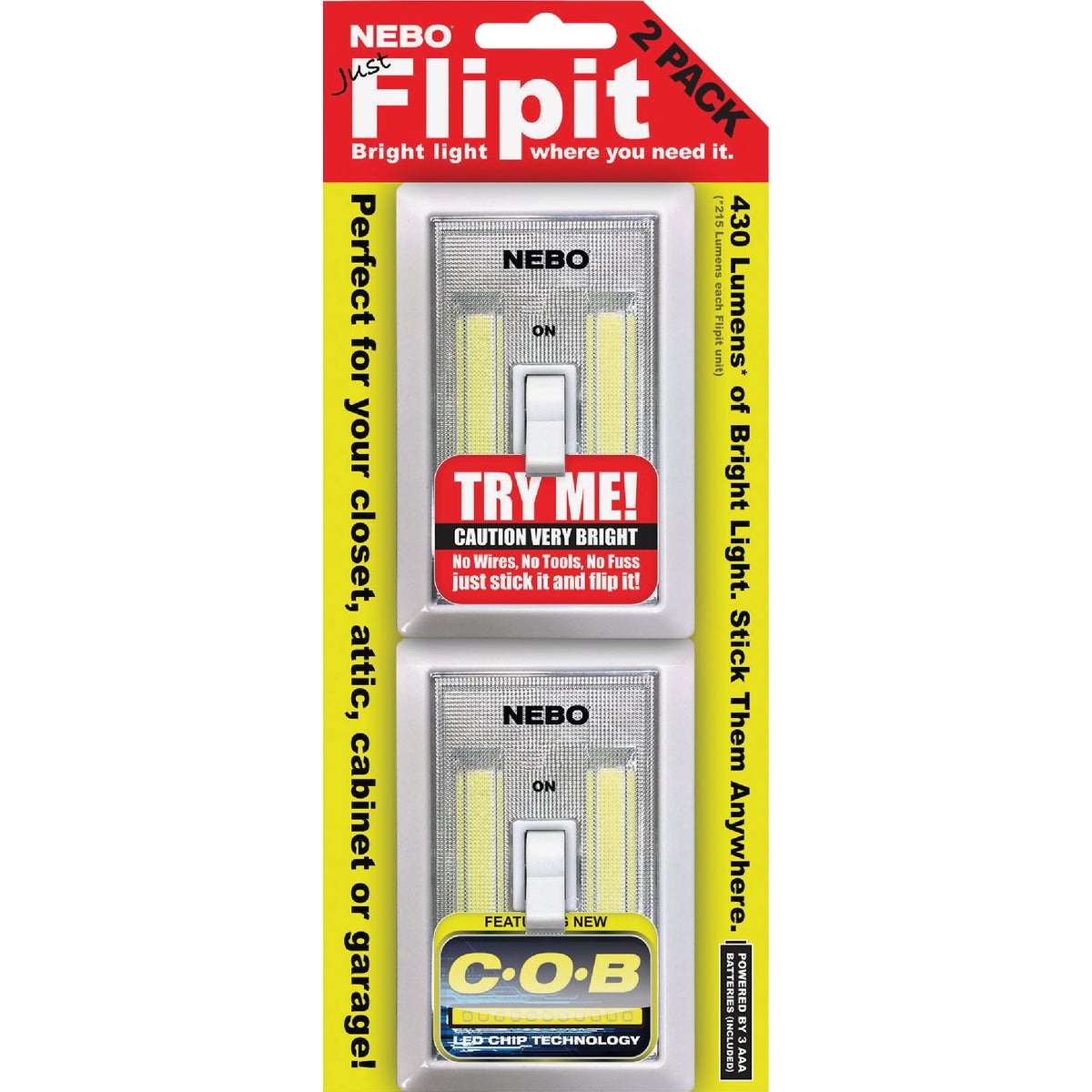 Nebo Flipit White LED Everywhere Light (2-Pack)