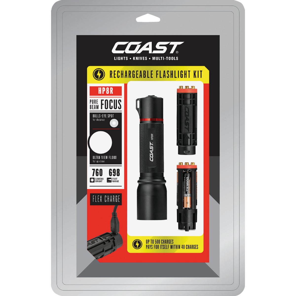 Coast HP8R Rechargeable Flashlight Kit