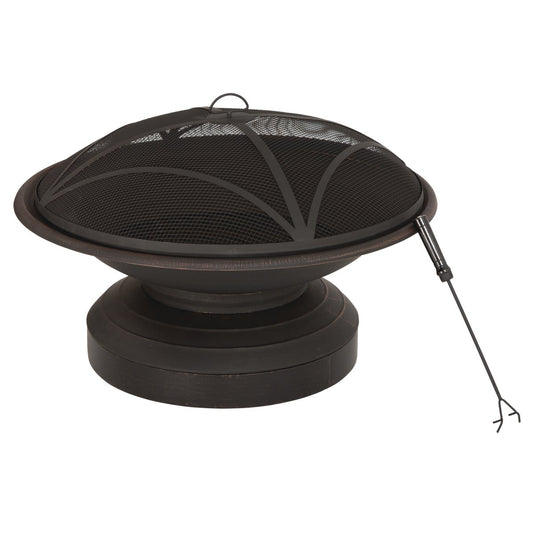 Outdoor Expressions 35 In. Antique Bronze Round Steel Fire Pit