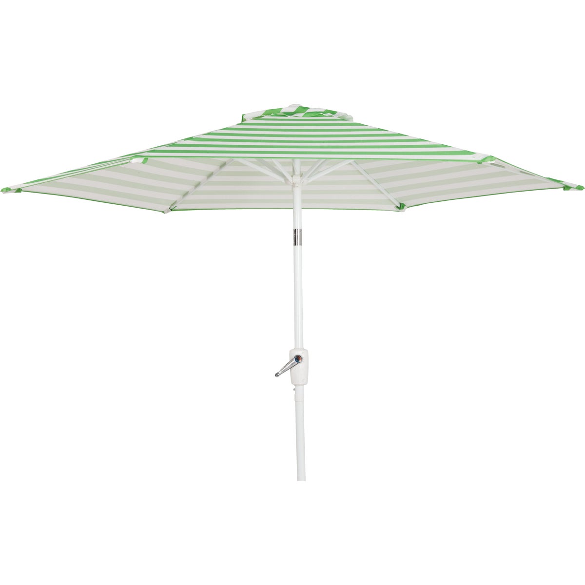 Outdoor Expressions 7.5 Ft. Tilt/Crank Green Striped Patio Umbrella