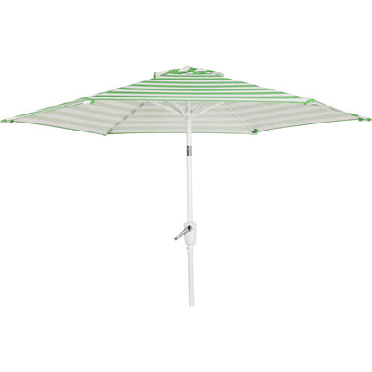 Outdoor Expressions 7.5 Ft. Tilt/Crank Green Striped Patio Umbrella