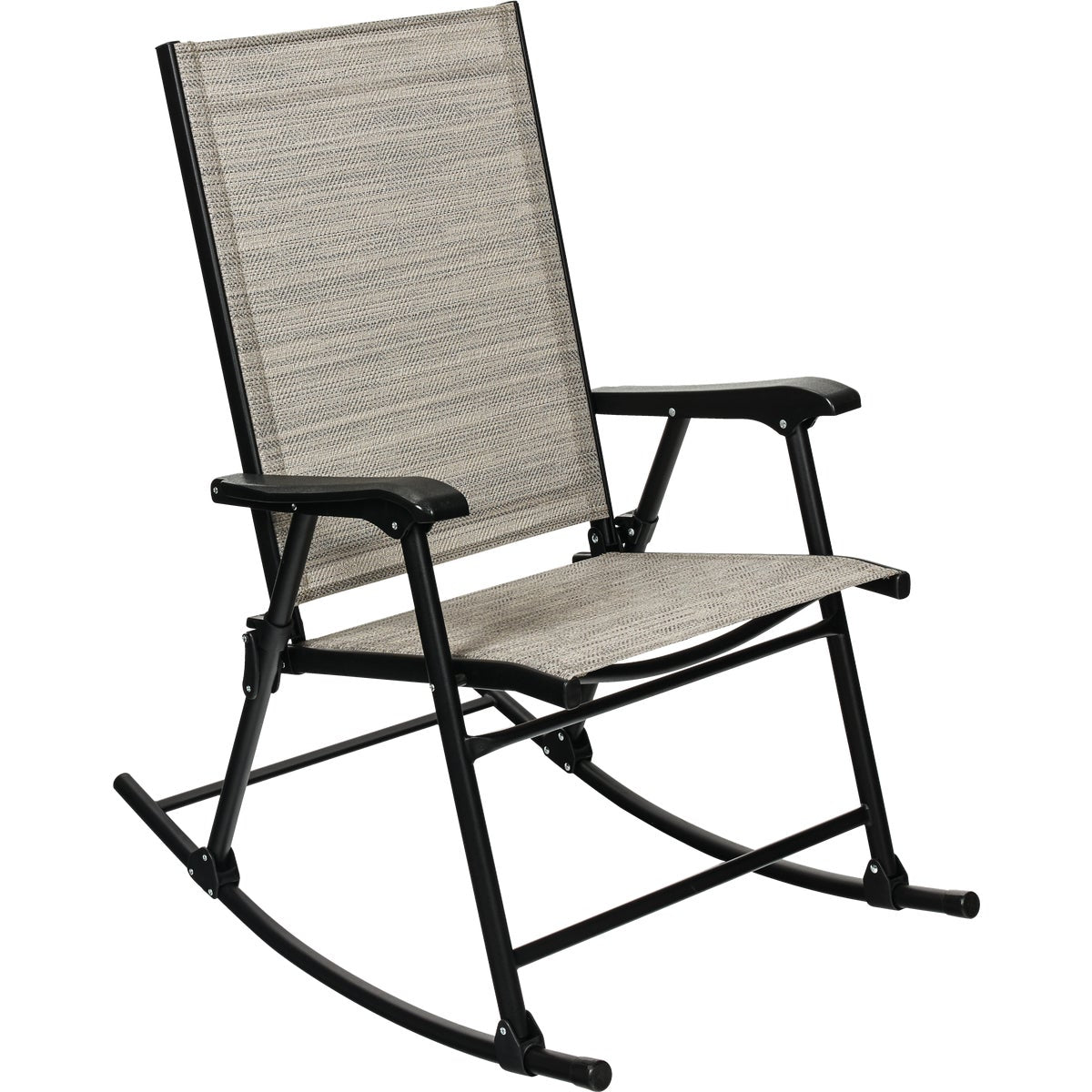 Outdoor Expressions Galveston Black Steel Rocking Chair